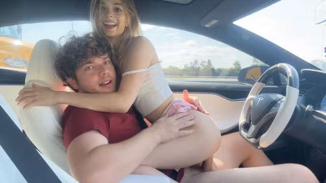 Hot Beautiful Blonde Stepsister Fucked Like Crazy In Self Driving Car - Molly Little - Luke Cooper